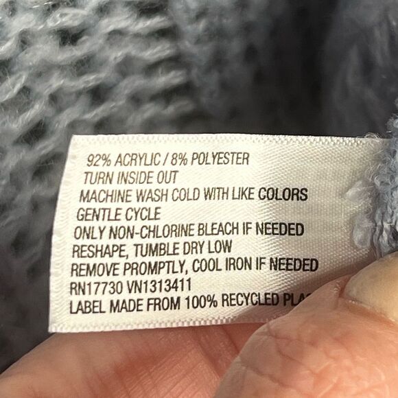 Wild Fable | Baby Blue Open Knit Oversized Cardigan | Size Large - Picture 6 of 8